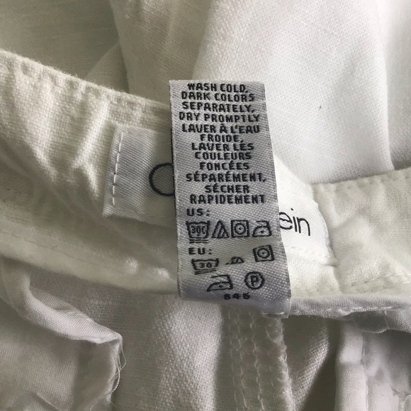 Calvin Klein white linen/cotton blend Bermudan shorts size 32  womens Medium - Picture 8 of 8
